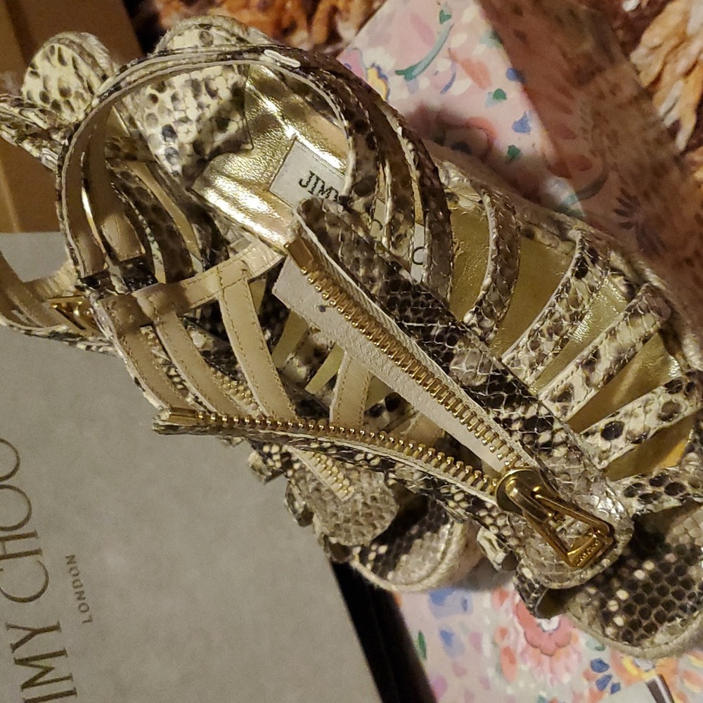 Jimmy Choo Wedge Shoes Python Print - Picture 9 of 15